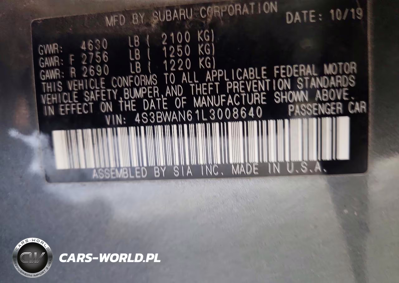 2020 Subaru Legacy Limited VIN:4S3BWAN61L3008640 - 13