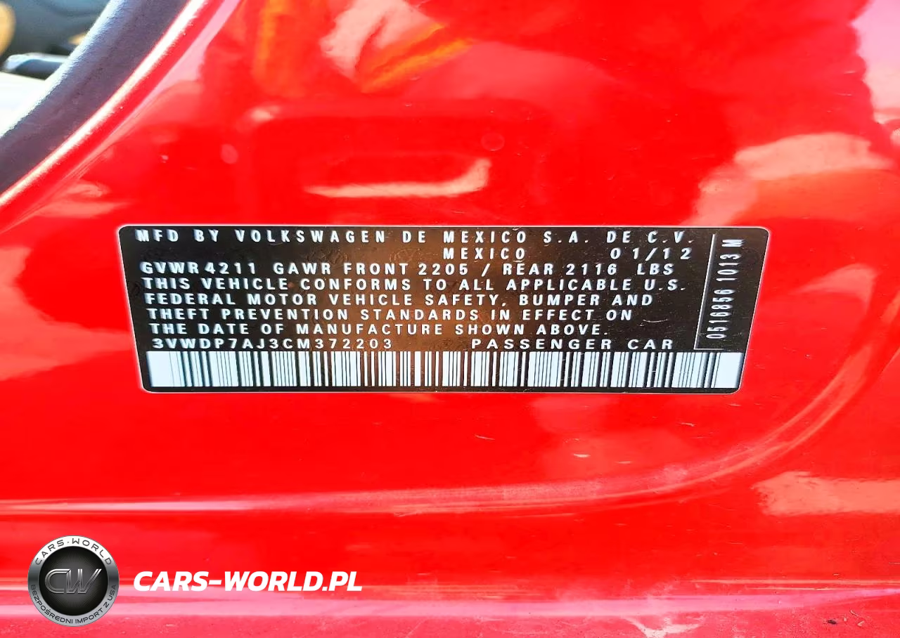2012 Volkswagen Jetta Se VIN:3VWDP7AJ3CM372203 - 12