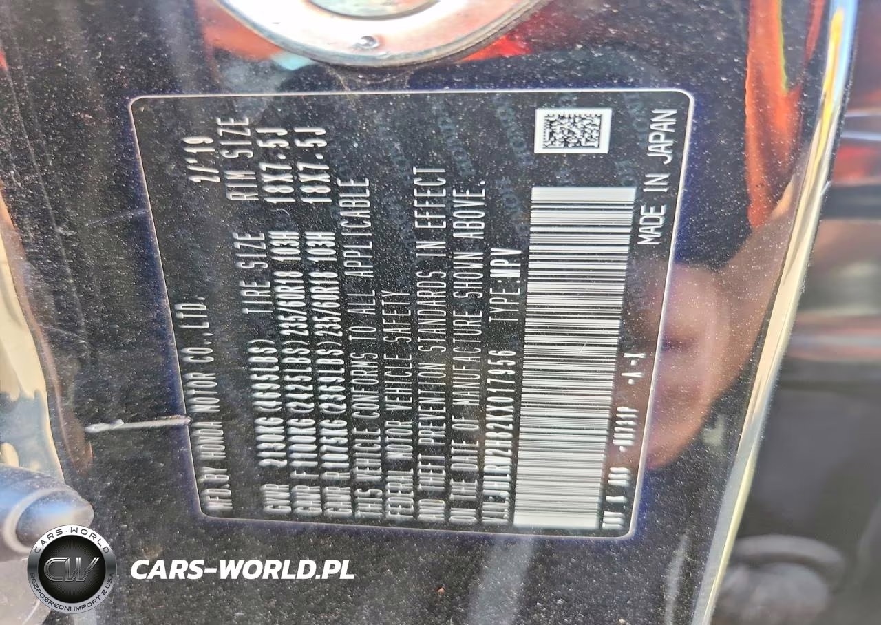 2019 Honda Cr-V Exl VIN:JHLRW2H82KX017956 - 14