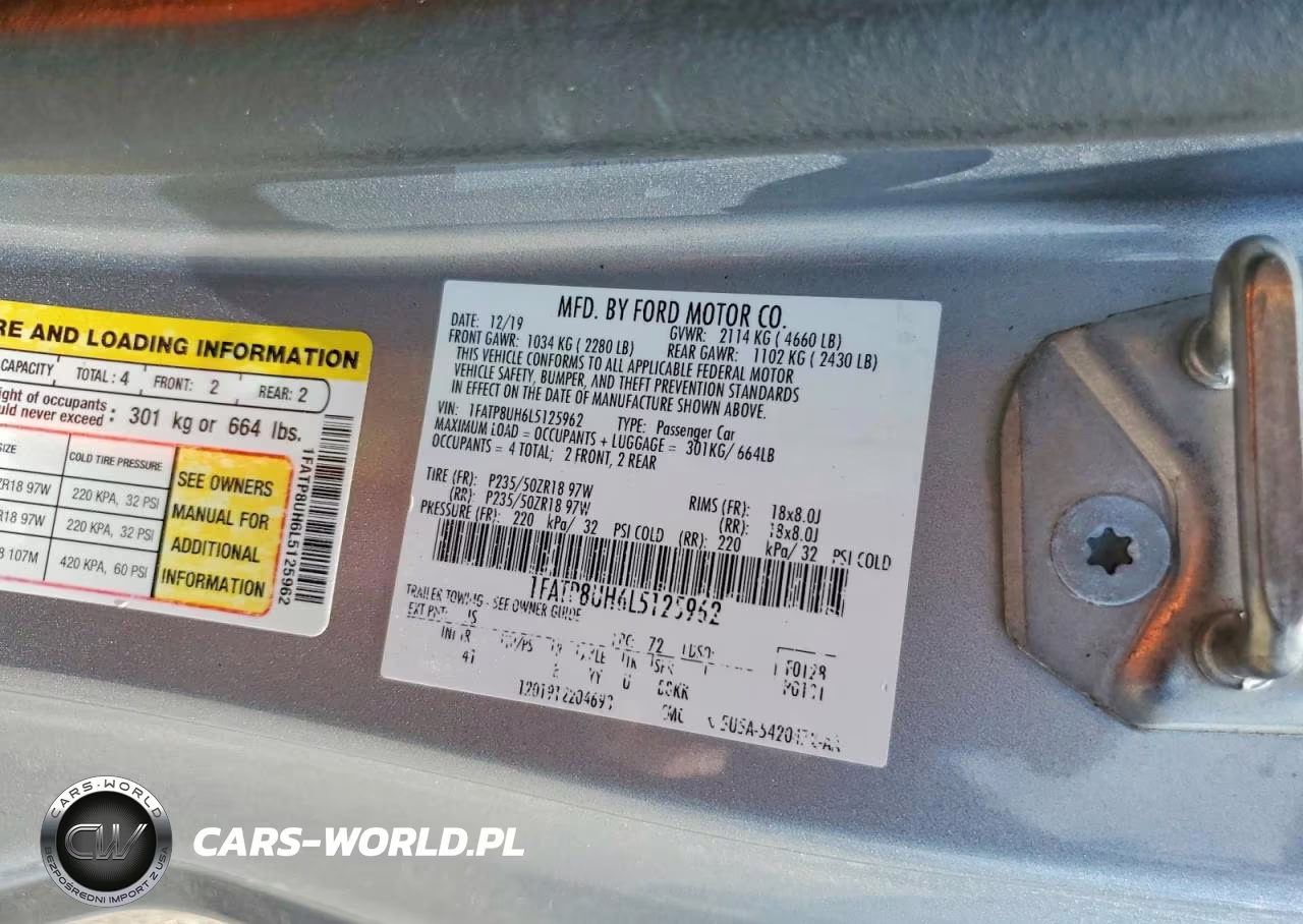 2020 Ford Mustang VIN:1FATP8UH6L5125962 - 12