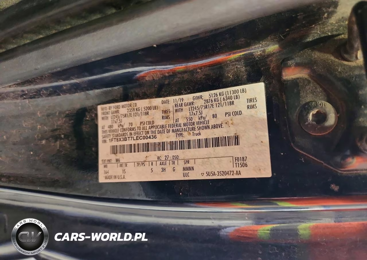 2020 Ford F350 Super Duty VIN:1FT8X3BT7LEC00436 - 12