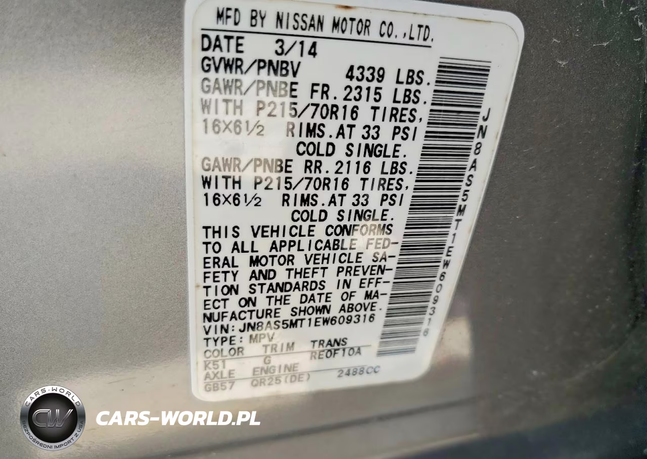 2014 Nissan Rogue Select S VIN:JN8AS5MT1EW609316 - 13
