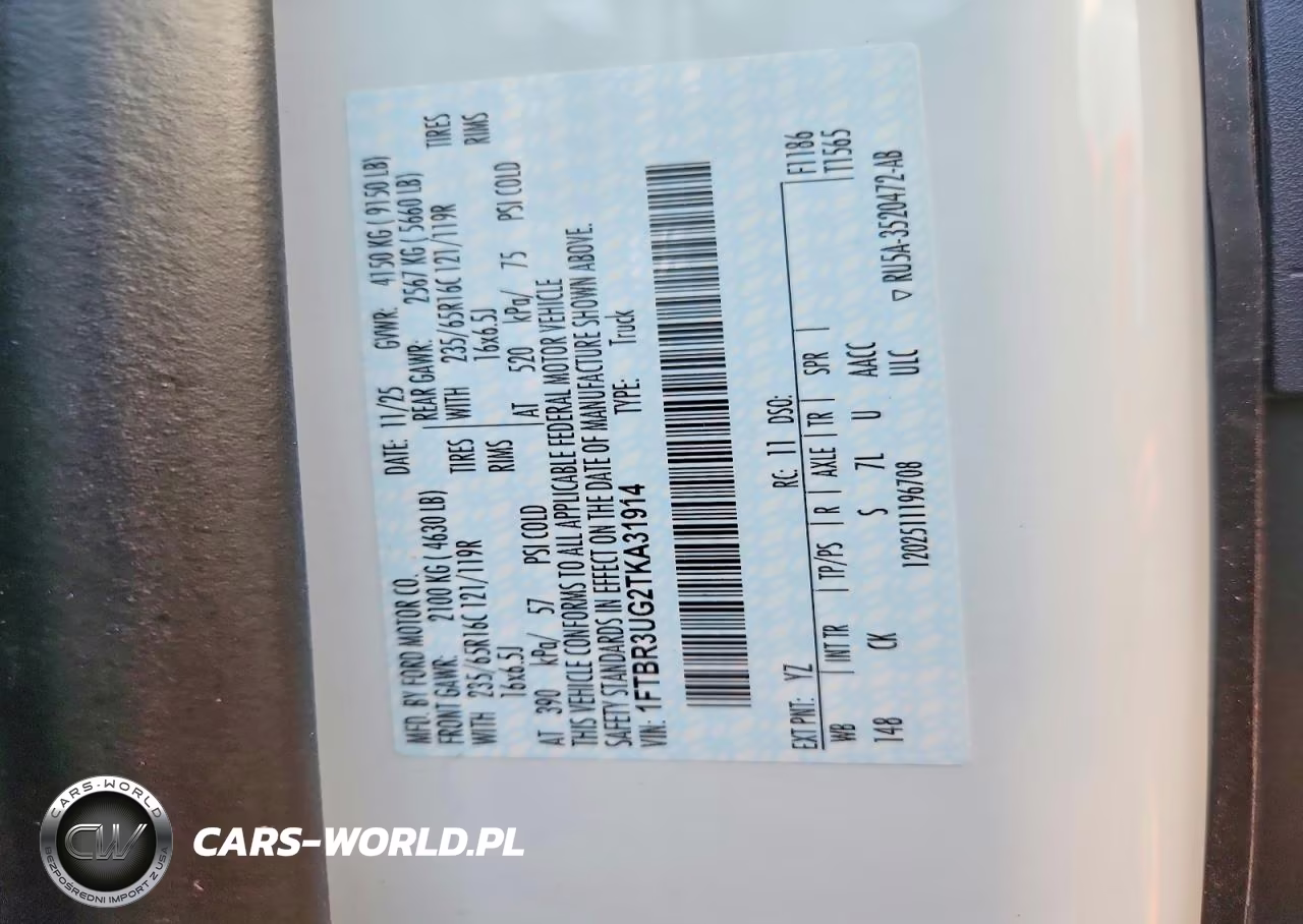 2026 Ford Transit 250 Delivery Van VIN:1FTBR3UG2TKA31914 - 13
