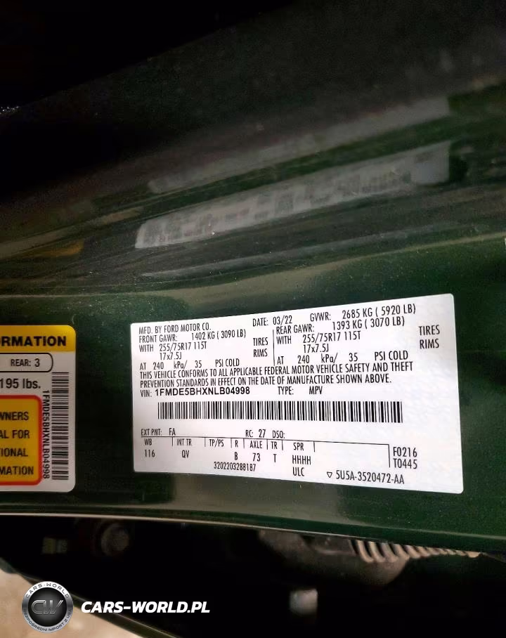 2022 Ford Bronco Base VIN:1FMDE5BHXNLB04998 - 14
