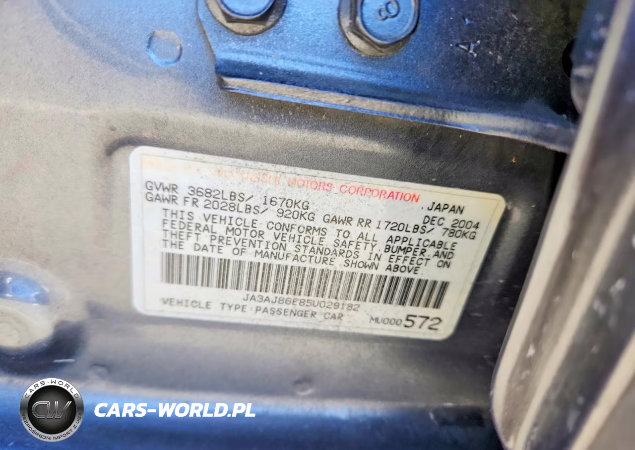 2005 Mitsubishi Lancer Oz Rally VIN:JA3AJ86E85U029182 - 12