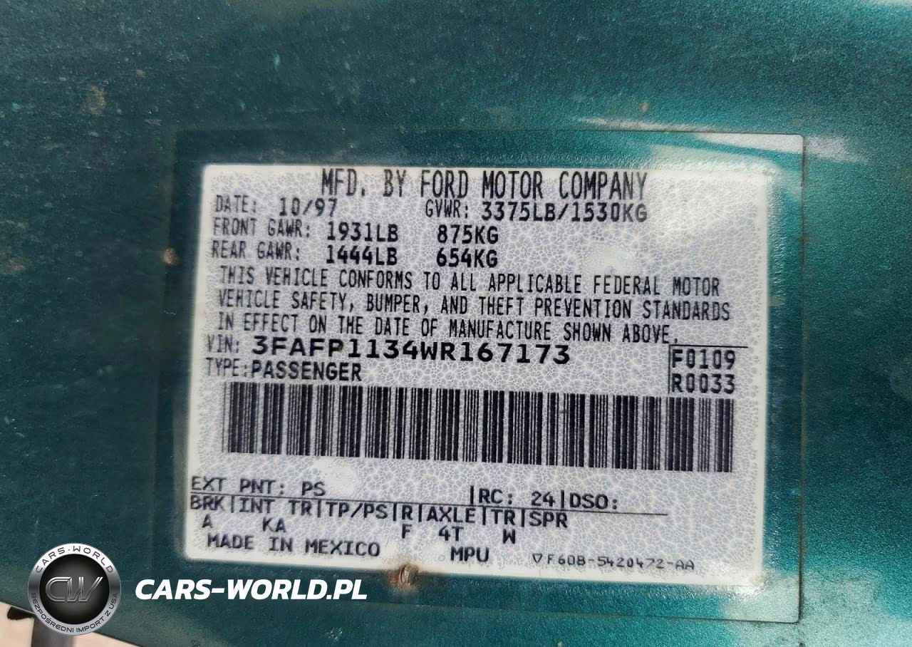 1998 Ford Escort Zx2 VIN:3FAFP1134WR167173 - 13