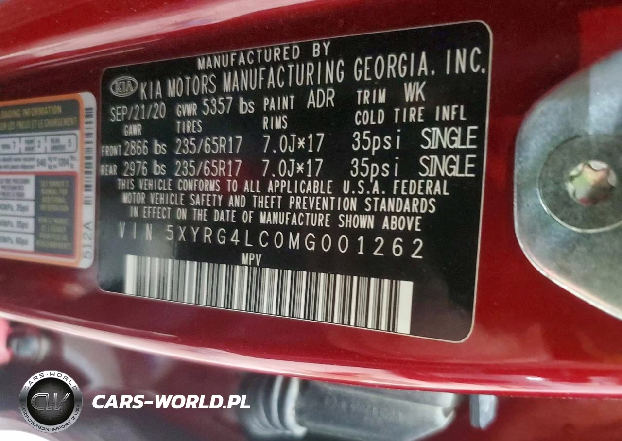 2021 Kia Sorento Lx VIN:5XYRG4LC0MG001262 - 13