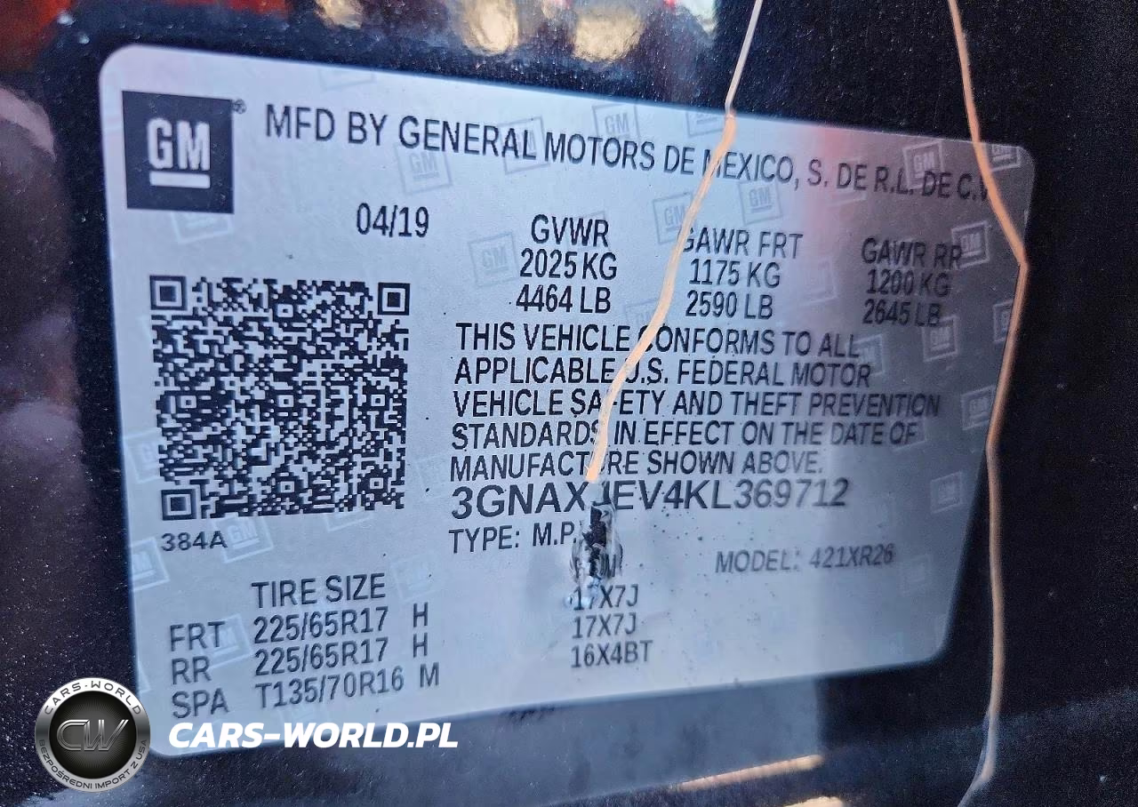 2019 Chevrolet Equinox Lt VIN:3GNAXJEV4KL369712 - 13