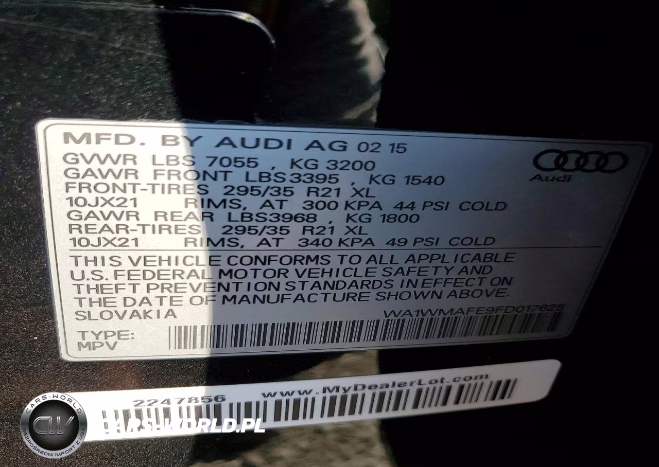 2015 Audi Q7 Tdi Prestige VIN:WA1WMAFE9FD017625 - 13