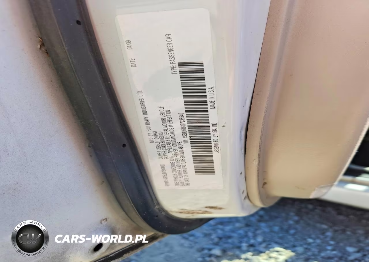 2009 Subaru Legacy 2.5I VIN:4S3BL616197236540 - 12