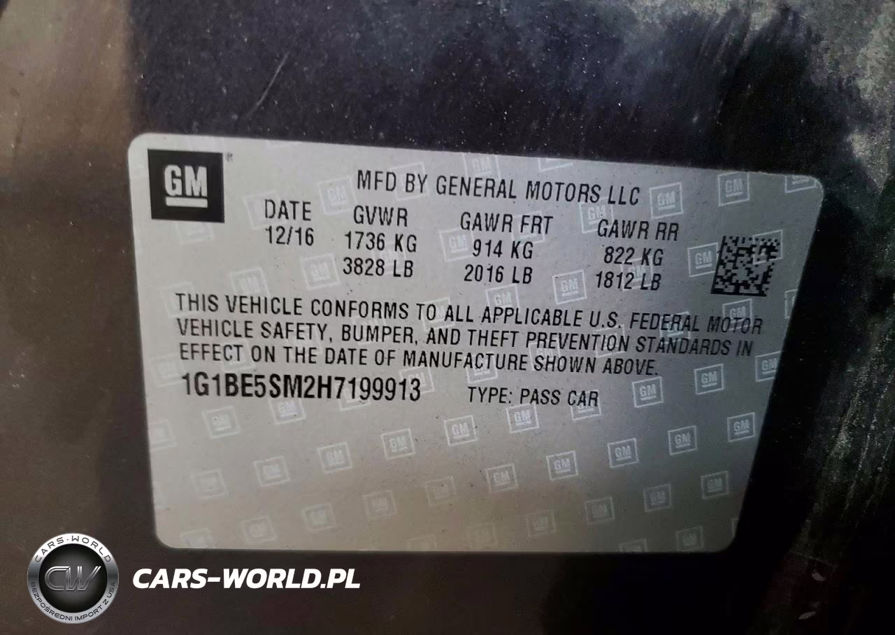 2017 Chevrolet Cruze Lt VIN:1G1BE5SM2H7199913 - 13