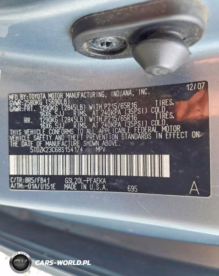 2008 Toyota Sienna Ce 7-Passenger VIN:5TDZK23C68S154174 - 13