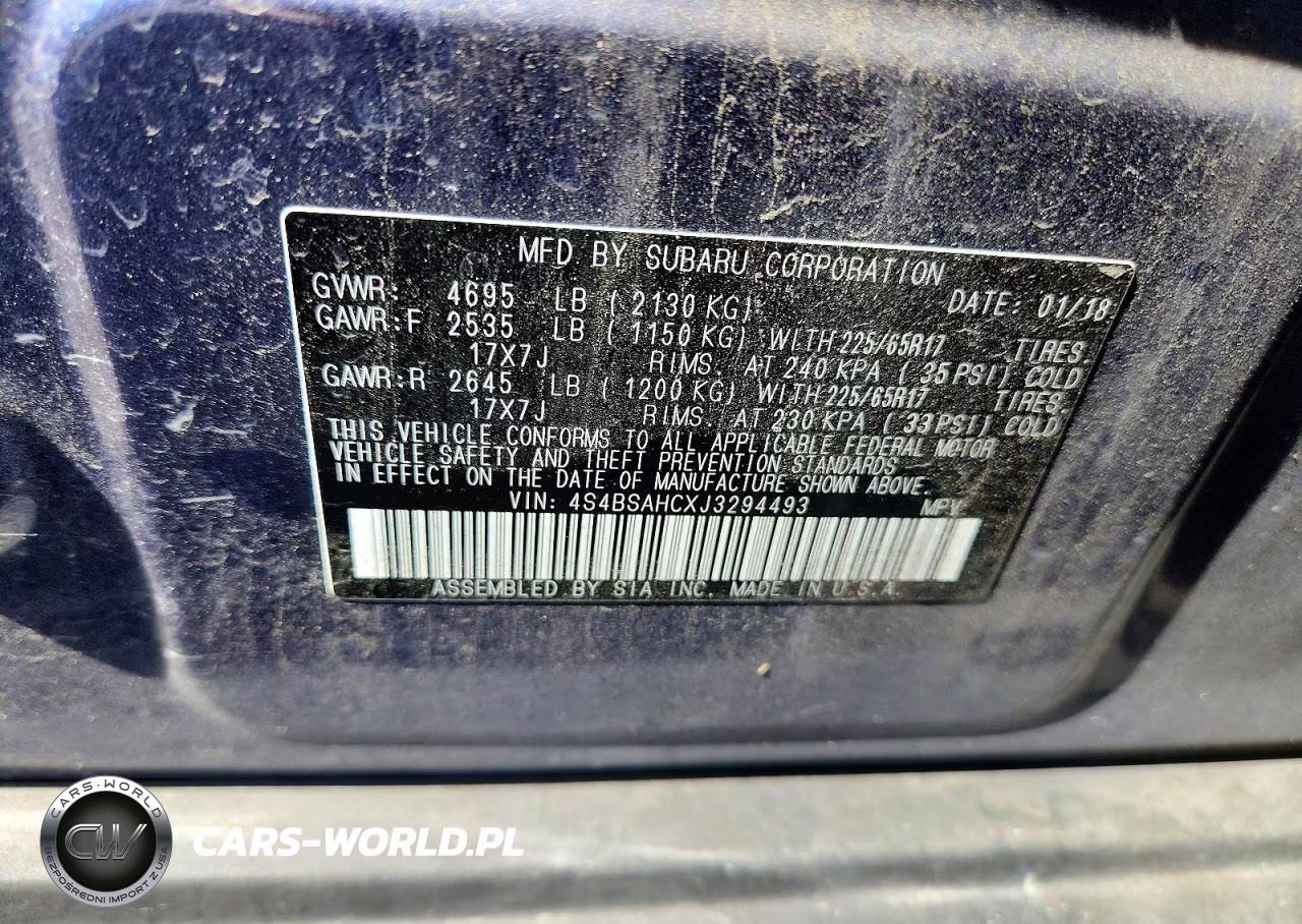 2018 Subaru Outback 2.5I Premium VIN:4S4BSAHCXJ3294493 - 14
