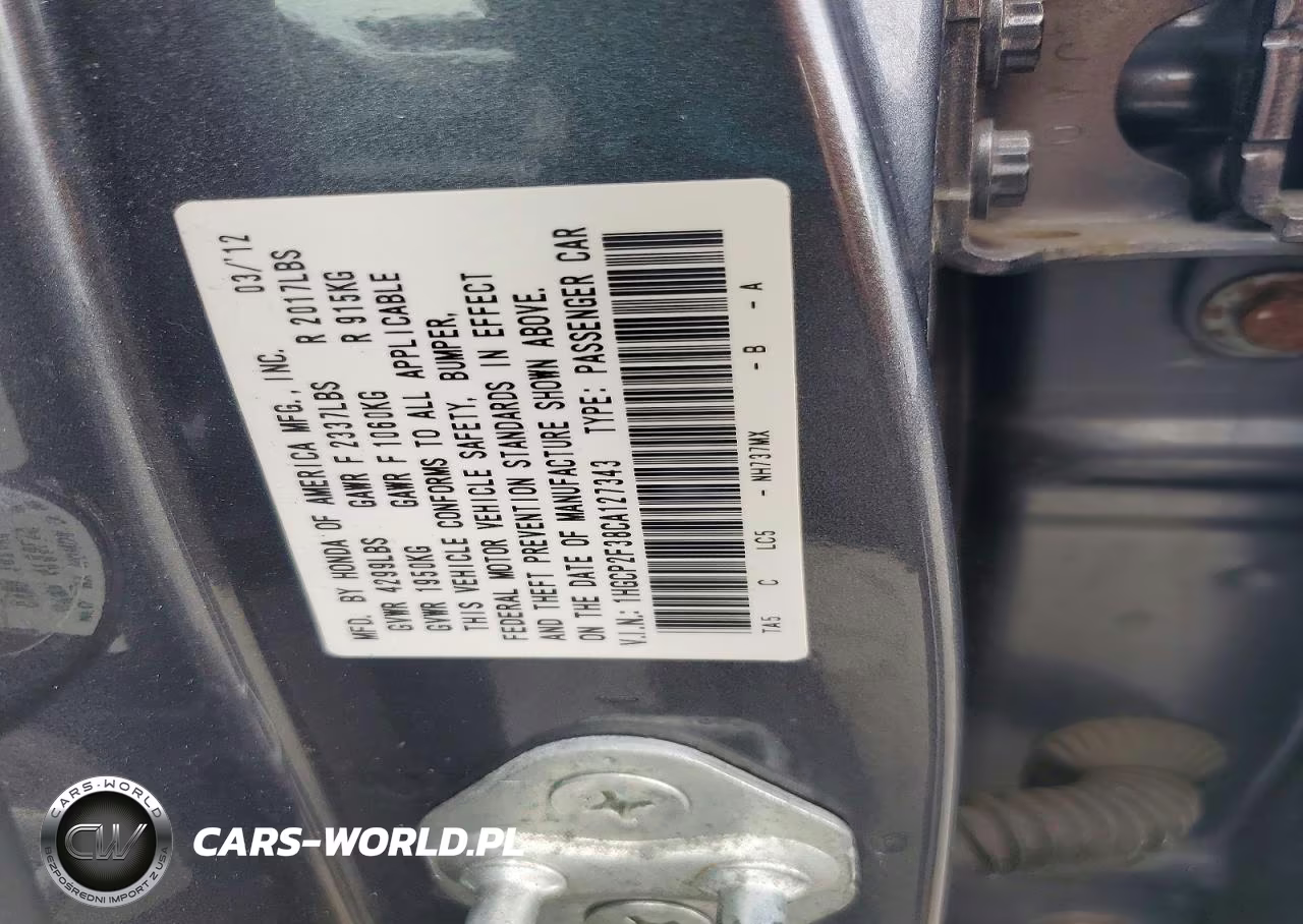 2012 Honda Accord Lx VIN:1HGCP2F38CA127343 - 13