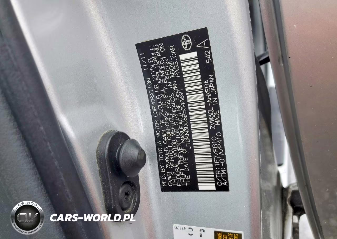 2011 Toyota Prius Three VIN:JTDKN3DU6B5348691 - 12