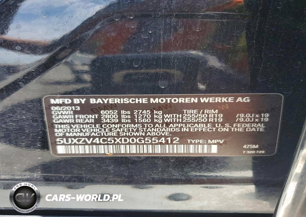 2013 BMW X5 xDrive35I VIN:5UXZV4C5XD0G55412 - 13
