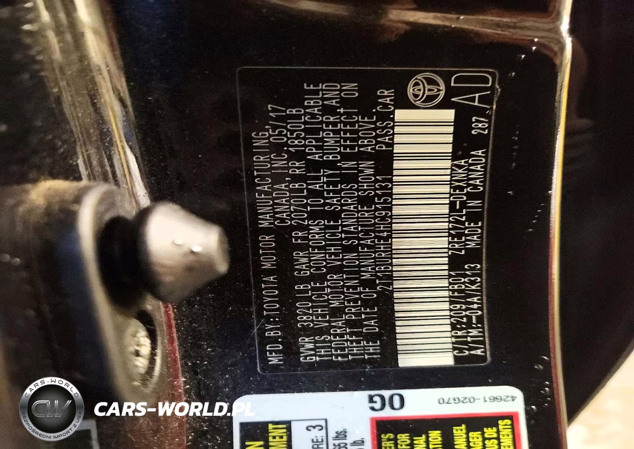 2017 Toyota Corolla Le VIN:2T1BURHE4HC915131 - 12