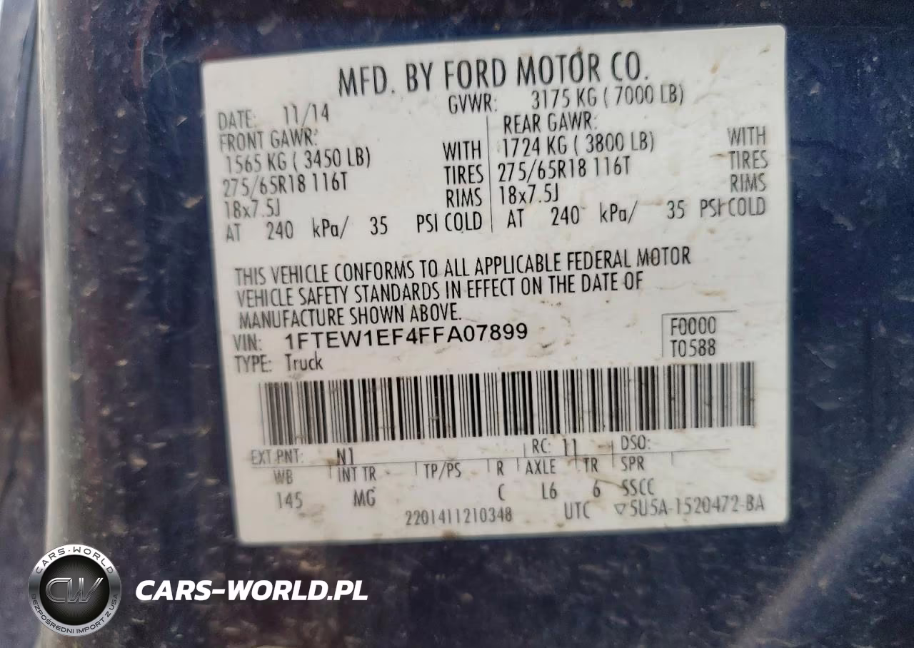 2015 Ford F150 Supercrew VIN:1FTEW1EF4FFA07899 - 13