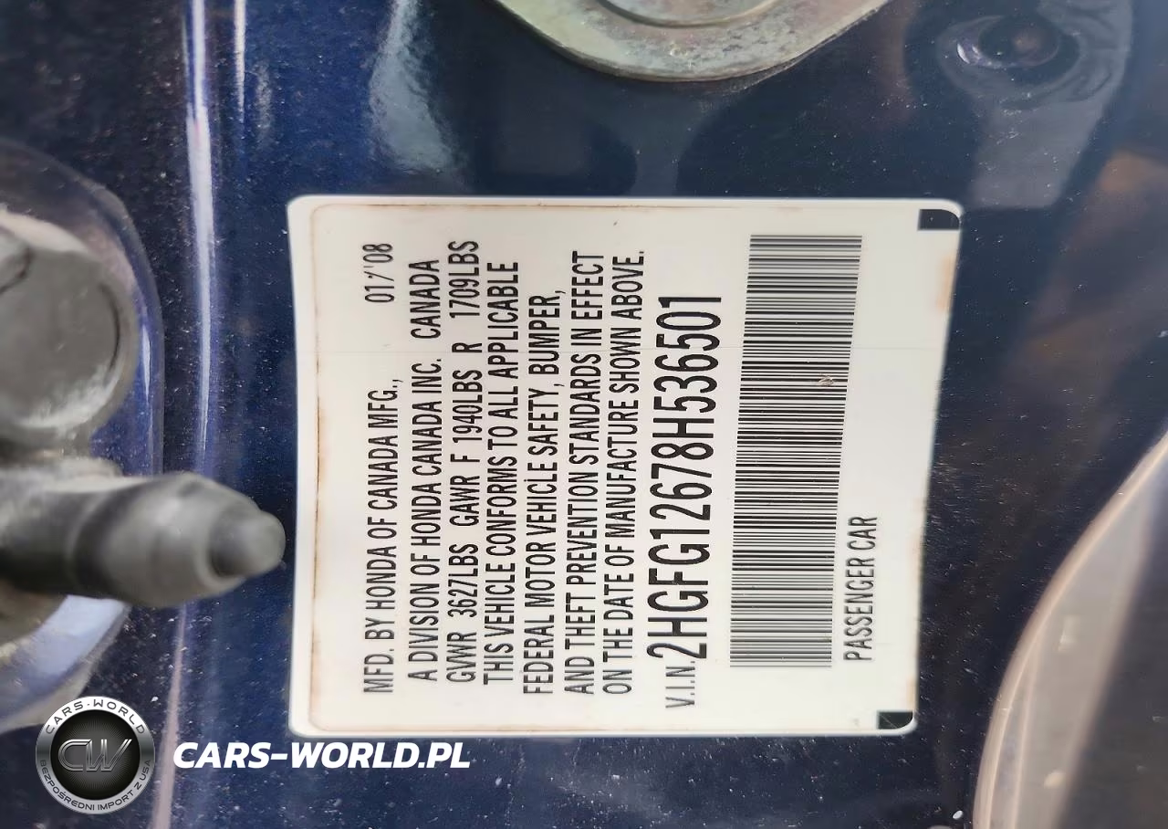 2008 Honda Civic Lx VIN:2HGFG12678H536501 - 12