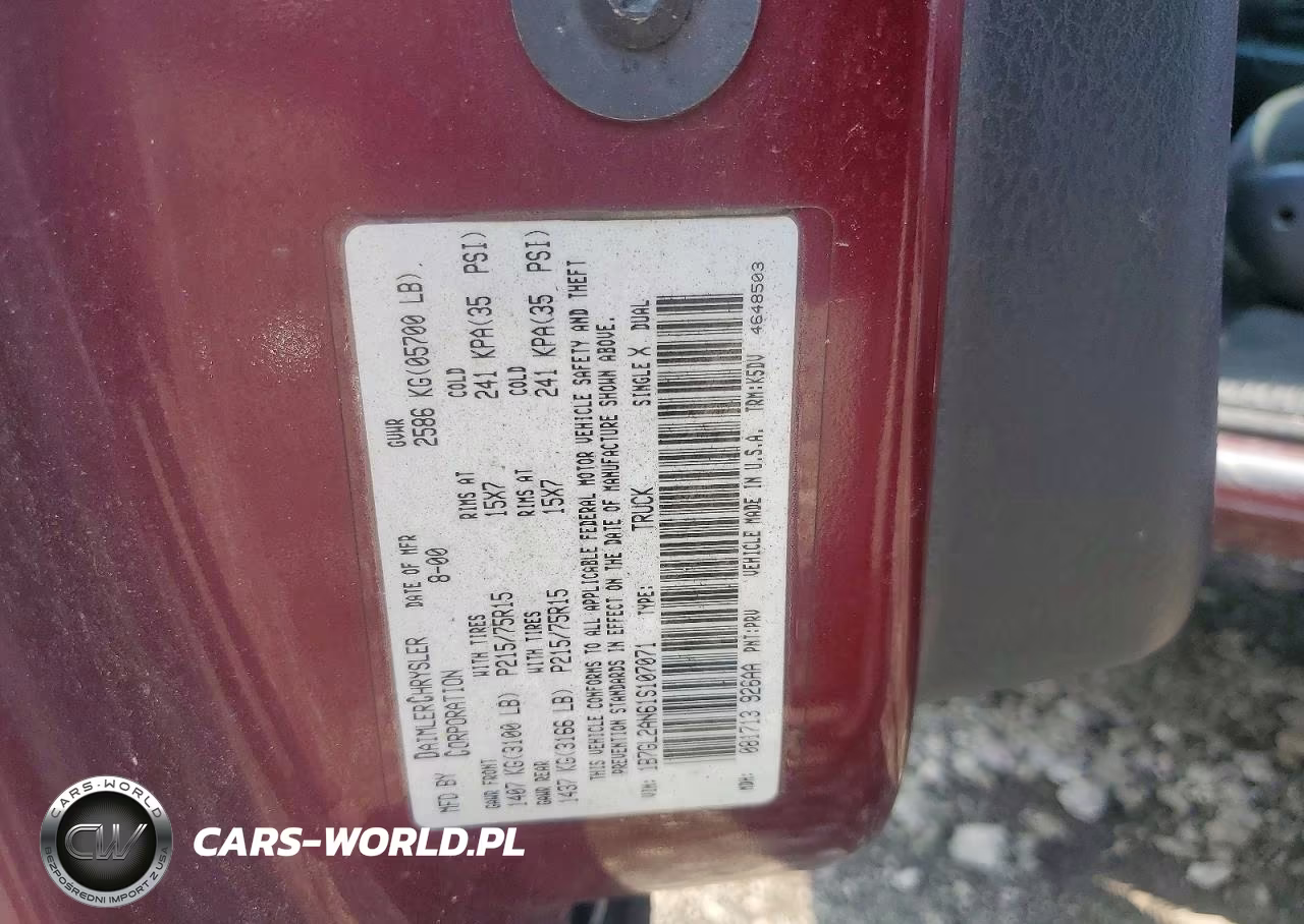 2001 Dodge Dakota Quad VIN:1B7GL2AN61S107071 - 12