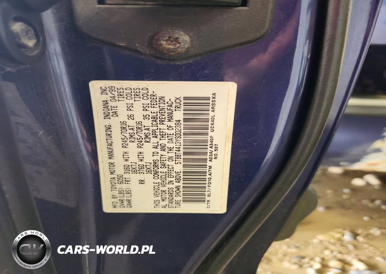 2000 Toyota Tundra Sr5 VIN:5TBBT4413YS002384 - 12