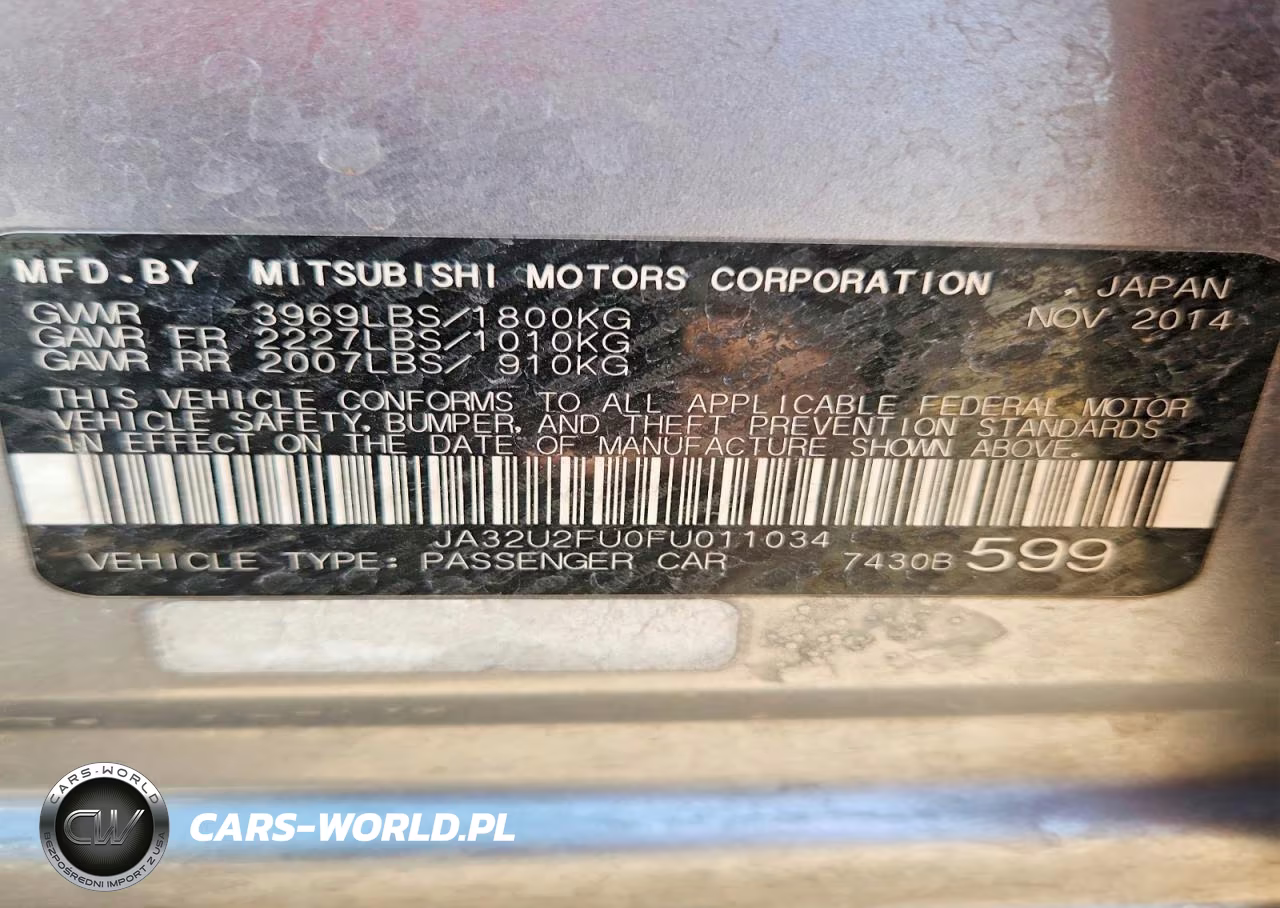 2015 Mitsubishi Lancer Es VIN:JA32U2FU0FU011034 - 12