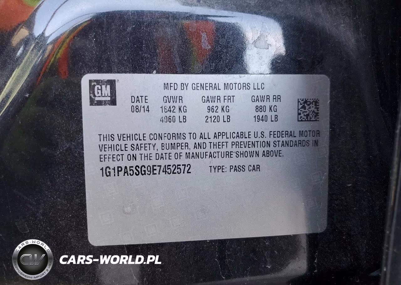 2014 Chevrolet Cruze Ls VIN:1G1PA5SG9E7452572 - 13