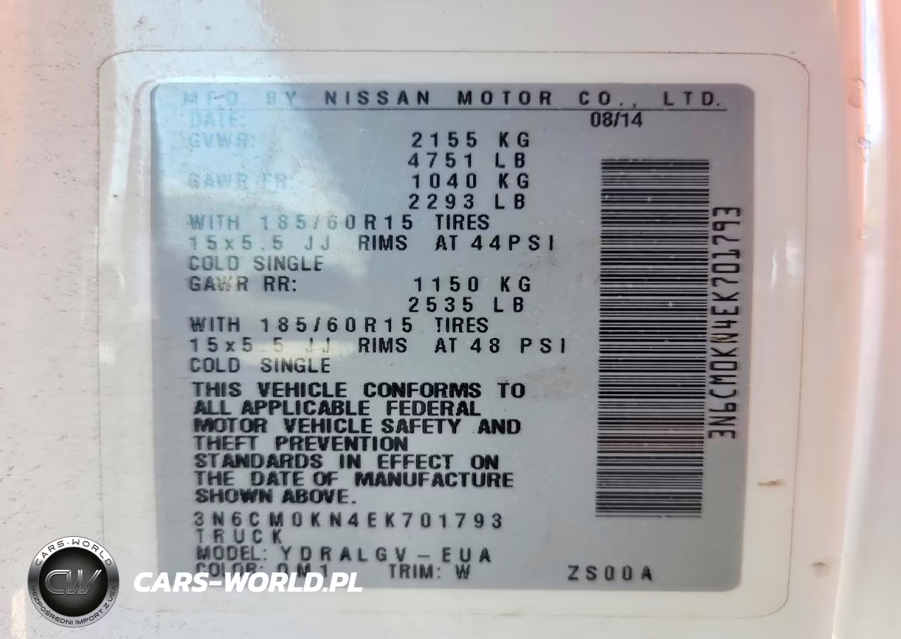 2014 Nissan Nv200 Sv VIN:3N6CM0KN4EK701793 - 13