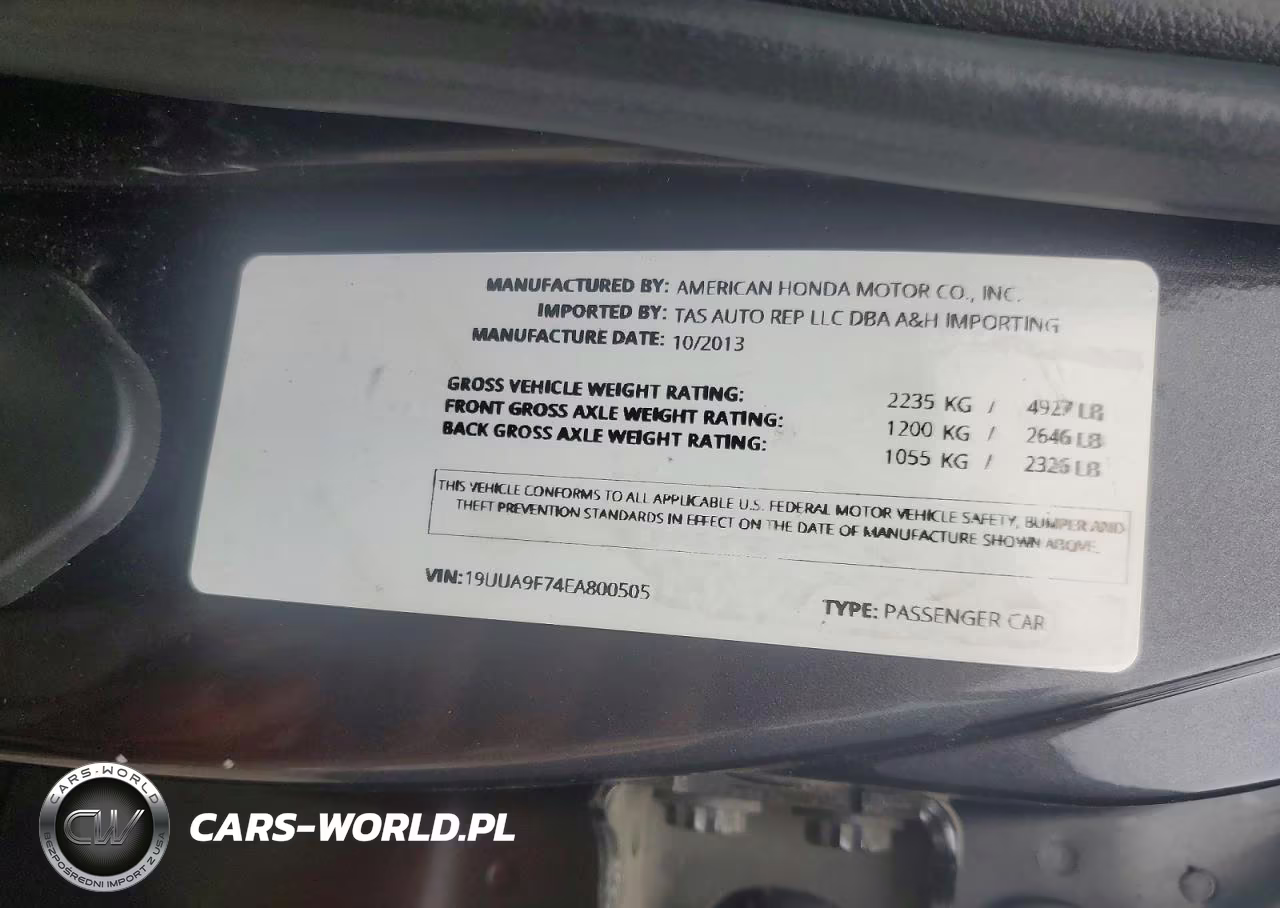 2014 Acura Tl Advance VIN:19UUA9F74EA800505 - 12