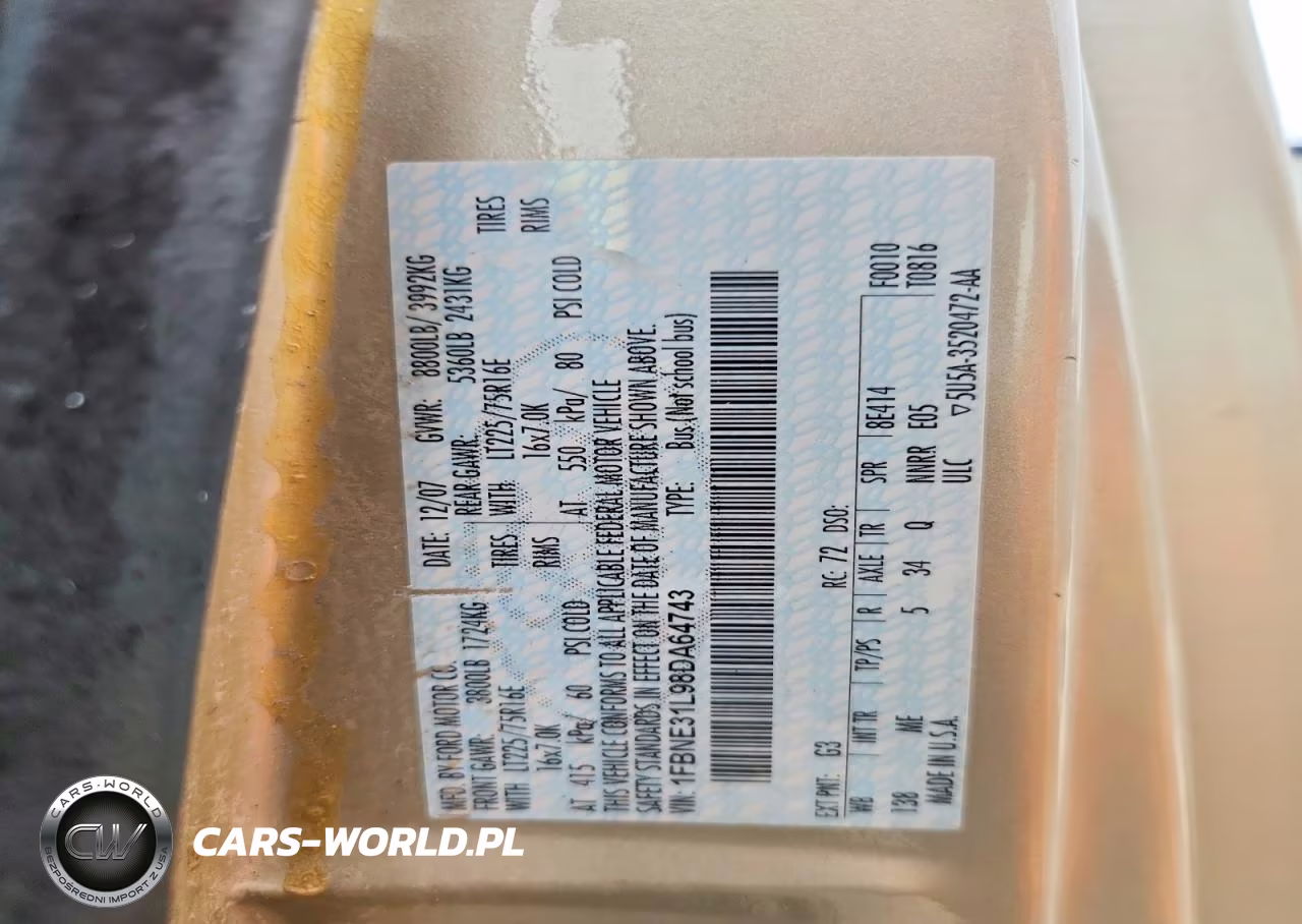 2008 Ford Econoline E350 Super Duty Wagon VIN:1FBNE31L98DA64743 - 13