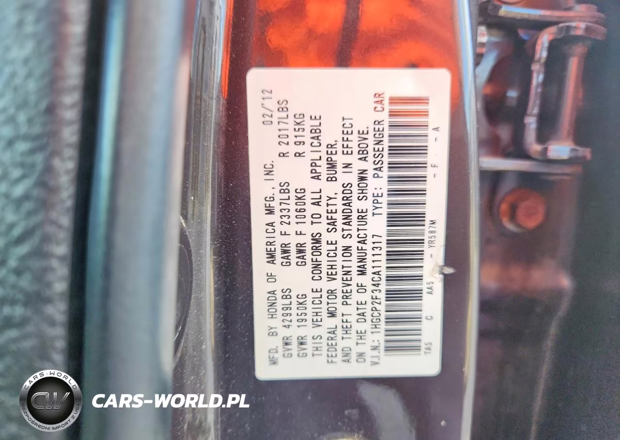 2012 Honda Accord Lx VIN:1HGCP2F34CA111317 - 12