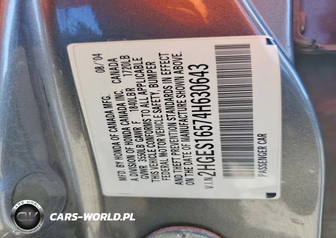 2004 Honda Civic Lx VIN:2HGES16574H630643 - 12