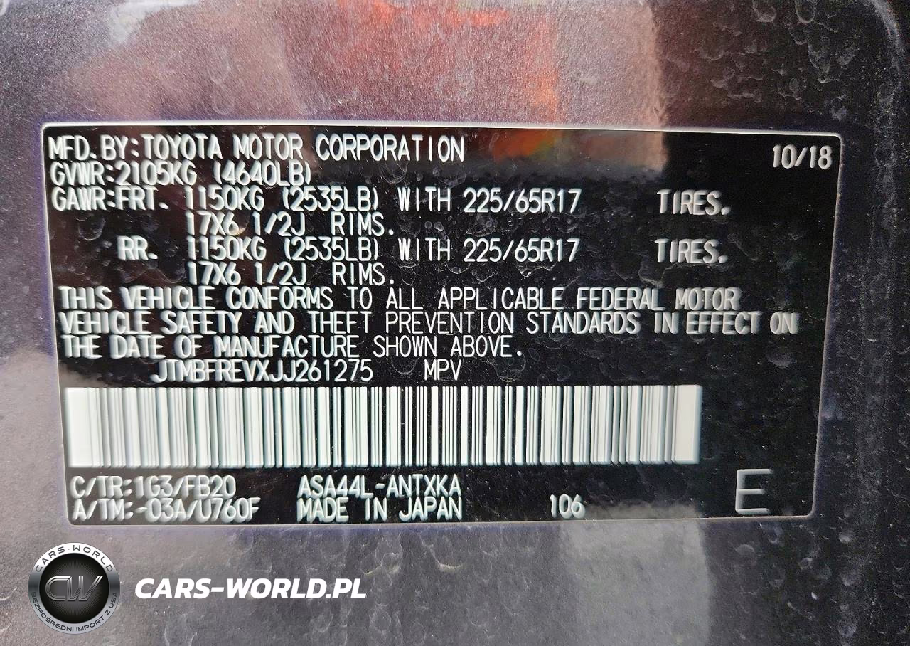 2018 Toyota Rav4 Le VIN:JTMBFREVXJJ261275 - 14