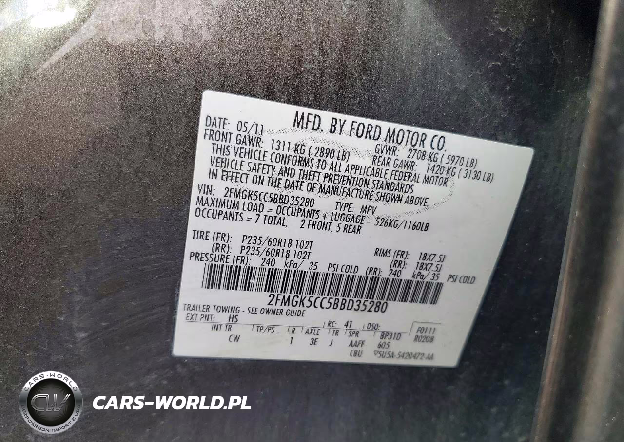 2011 Ford Flex Sel VIN:2FMGK5CC5BBD35280 - 13