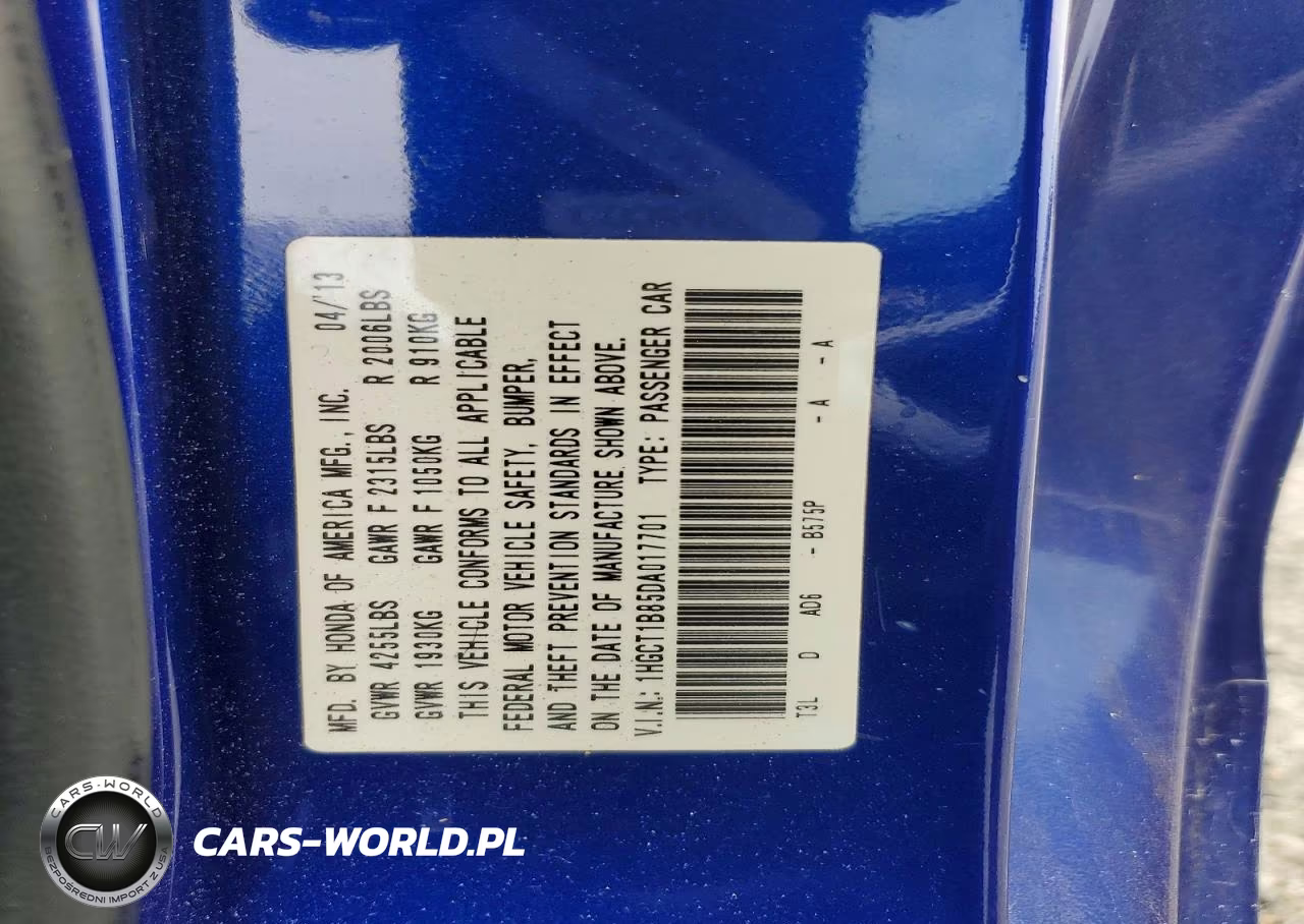 2013 Honda Accord Exl VIN:1HGCT1B85DA017701 - 13