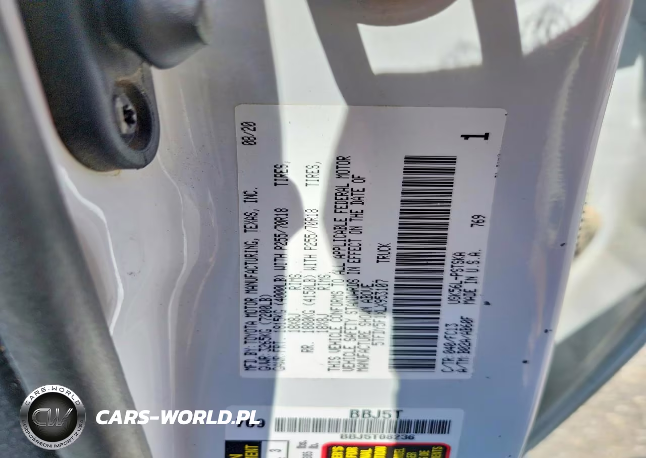 2020 Toyota Tundra Sr5 VIN:5TFDY5F1XLX953107 - 12