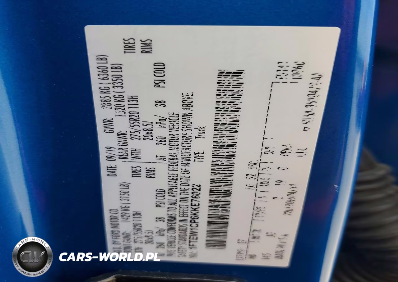 2019 Ford F150 Supercrew VIN:1FTEW1CP6KKE76022 - 12