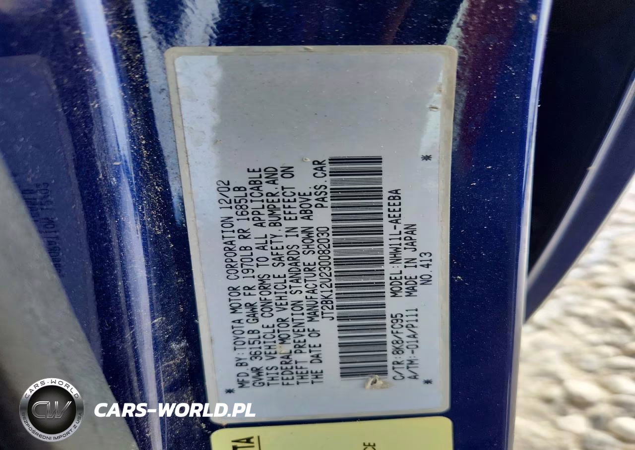 2003 Toyota Prius Base VIN:JT2BK12U230082030 - 12