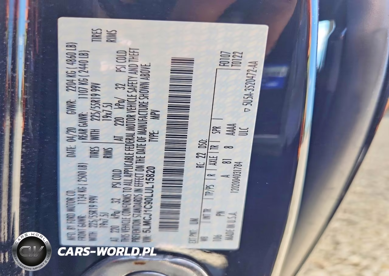 2020 Lincoln Corsair VIN:5LMCJ1C90LUL15820 - 12