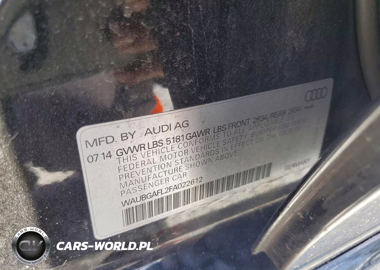 2015 Audi S4 Premium Plus VIN:WAUBGAFL2FA022612 - 12