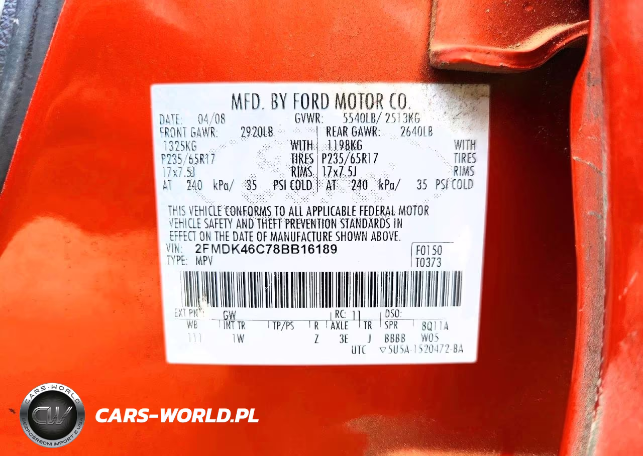 2008 Ford Edge Se VIN:2FMDK46C78BB16189 - 14