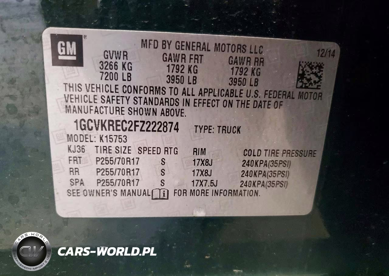 2015 Chevrolet Silverado K1500 Lt VIN:1GCVKREC2FZ222874 - 12