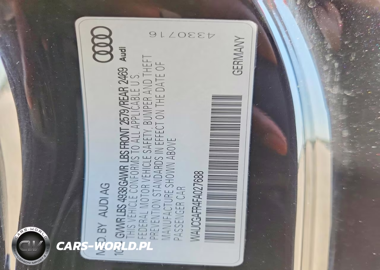 2015 Audi S5 Premium Plus VIN:WAUCGAFR4FA027688 - 12