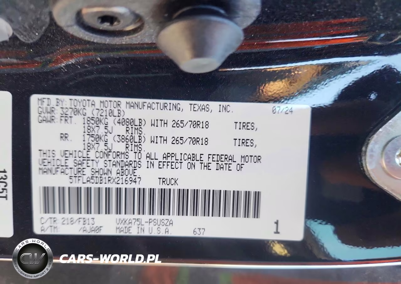 2024 Toyota Tundra Sr5 VIN:5TFLA5DB1RX216947 - 12