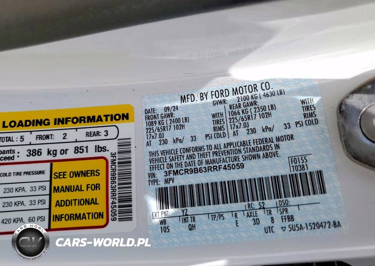 2024 Ford Bronco Sport Big Bend VIN:3FMCR9B63RRF45059 - 13