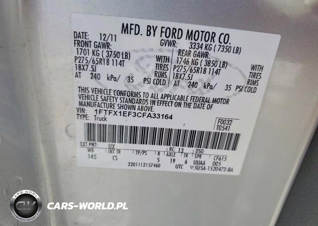 2012 Ford F150 Super Cab VIN:1FTFX1EF3CFA33164 - 12