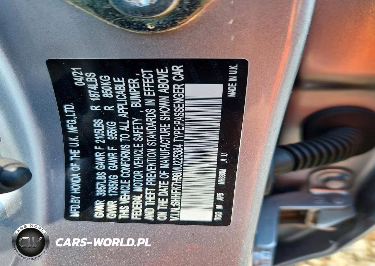 2021 Honda Civic Sport Touring VIN:SHHFK7H98MU225384 - 12
