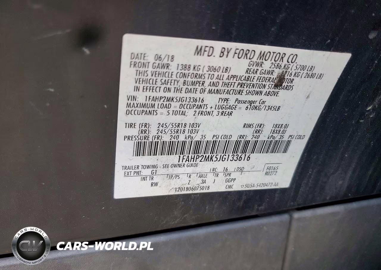 2018 Ford Taurus Police Interceptor VIN:1FAHP2MK5JG133616 - 12