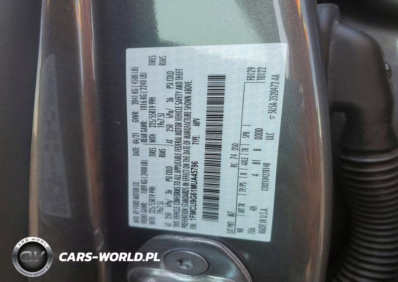 2021 Ford Escape Se VIN:1FMCU9G61MUA45796 - 12