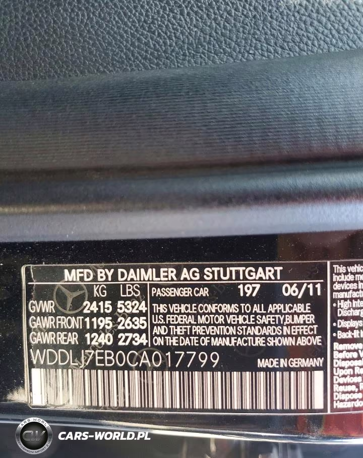 2012 Mercedes-Benz Cls 63 Amg VIN:WDDLJ7EB0CA017799 - 12